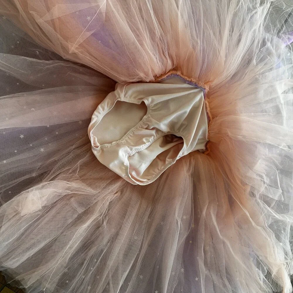 Girls Dance Unicorn Leotard Costume Purple Pink Lilac Headband and Tutu